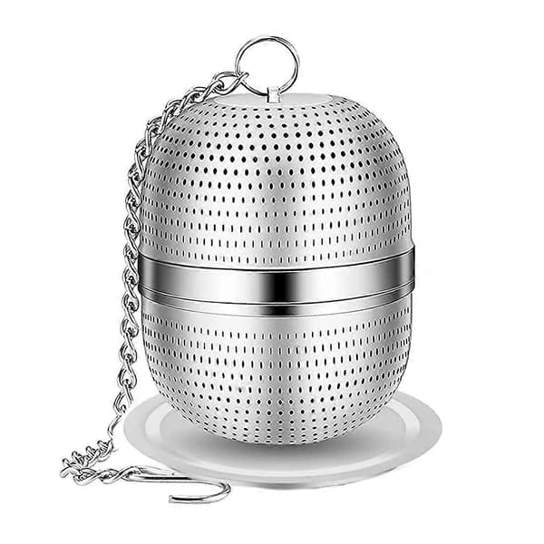 Te-si, te-si i rustfrit stål, kugleformet te-si, til te, krydderier og de fleste kopper