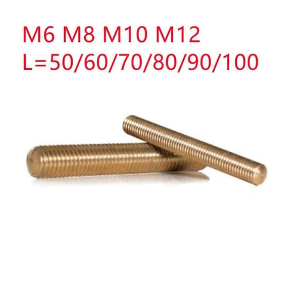 M8 Brass Threaded Rod 100mm Fully Threaded Bolt Metric Precision Fit Corrosion Resistant
