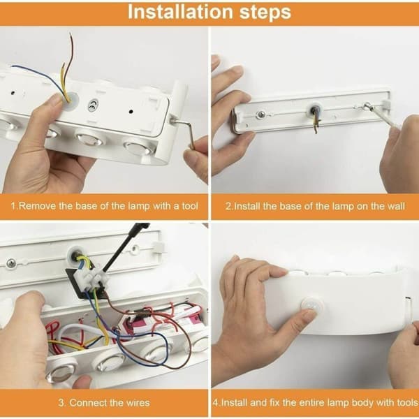 8W Wall Lamp with Motion Sensor, Automatic On and Off Wall Light, Warm White 3000K, Wall Lamp