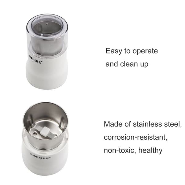 Small Coffee Grinder Household Automatic Coffee Grinder European Standard (White)