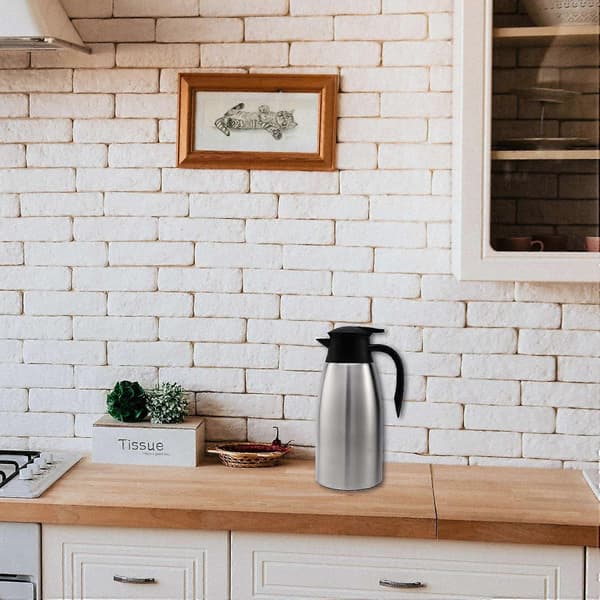 Sølv 304 Rustfrit Stål 2L Termokande Vakuumisoleret Vandkande Kaffe Te Mælkekande Termokande