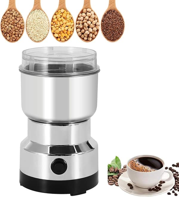 Spice Grinder, 150W Powerful Electric Coffee Grinder, 4 Blades, 300ml Multifunctional Mini Grinder for Dry Grains (Ho)