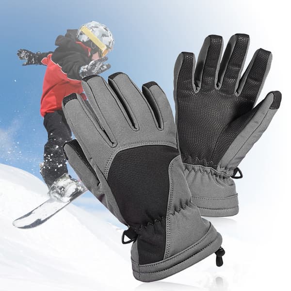 1126 Square Polyester Ski Gloves for Kids, Warm, Breathable, Waterproof M/L