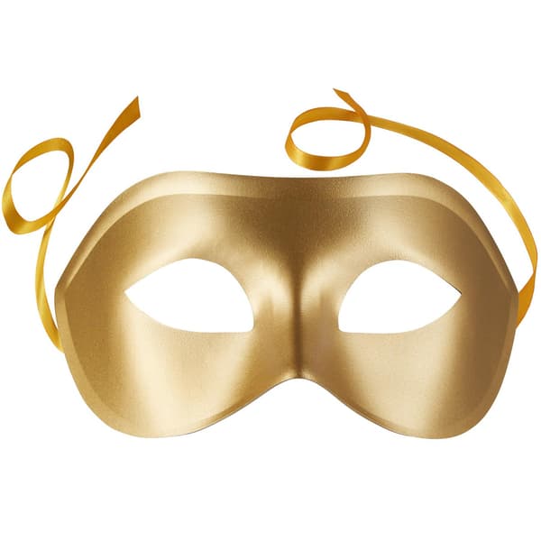 tectake Venetian mask, plain eye mask for masquerade Gold Gold Guld
