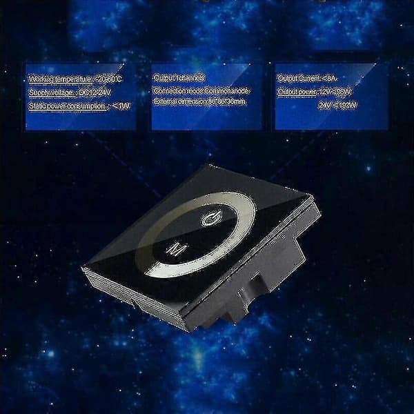 DC 12V-24V Touchpanel LED-lysdimmer Smart Controller Vægmonteret Afbryder (farve: sort) - Yvan