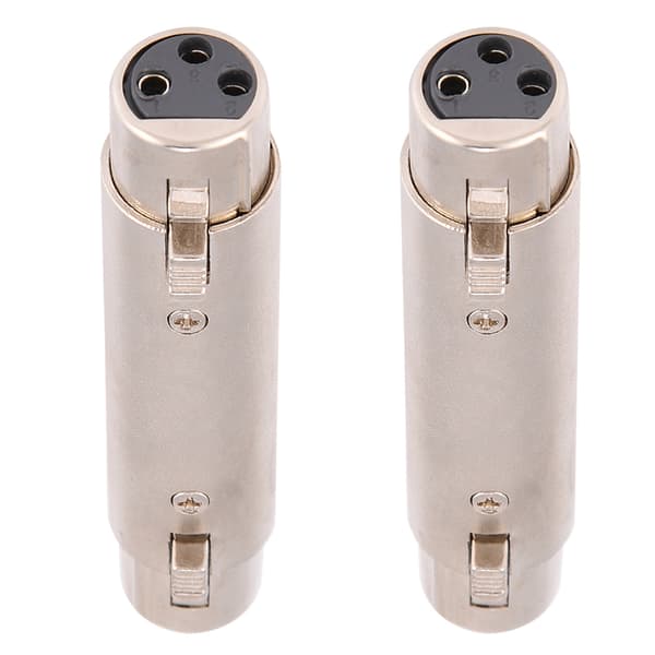 2 stk 3-pins XLR hunn til hunn lydmikrofonadapterkontakt