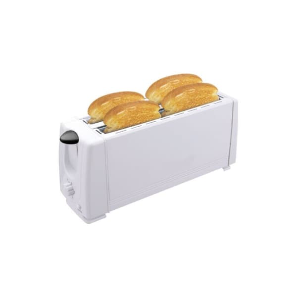 Multifunktionell brödrost för frukost, 4 skivor, vit