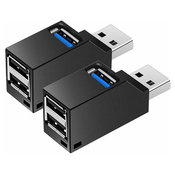 2-pack Series 3 Port USB Hub Mini USB3.0 High Hub Distribution Box for PC Laptop U Disk Mobile Card Reader
