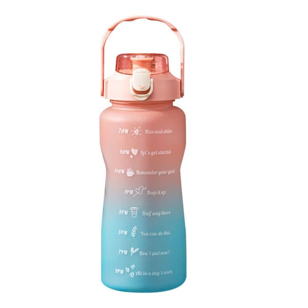 2000 ml Gradient Aika-asteikko Vaaleanpunainen Urheiluvesipullo KLB