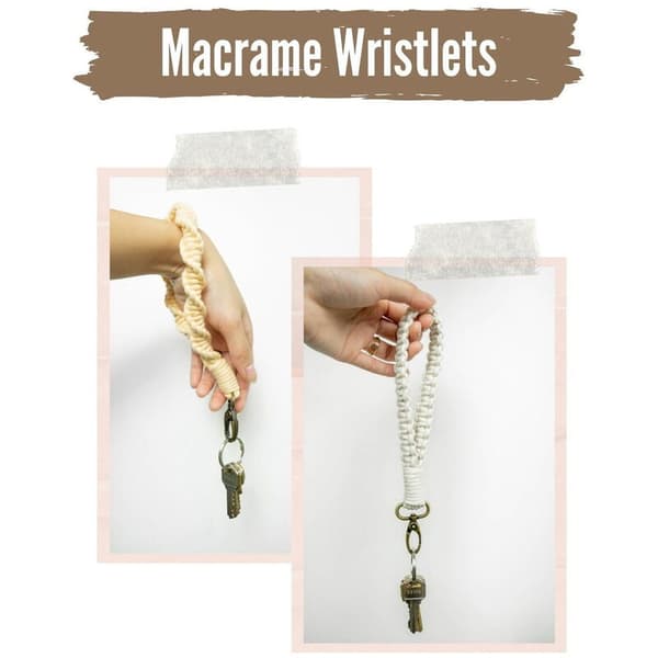 10 stk Mini Makrame Nøgleringe Boho Makrame Taske Charms Håndværk Tilbehør til Bilnøgle Håndtaske Telefon Tilbehør