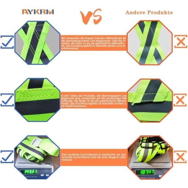 High Visibility Vest, 2-Pack Adjustable for Running, Cycling, Motorcycles