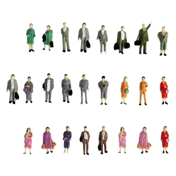 25 st HO Skala 1:87 Figurer Leksaker Litet Tåg Park stativ