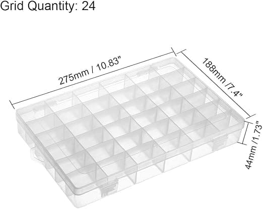 Component Storage Box - PP Fixed 36 Compartment Electronic Component Container