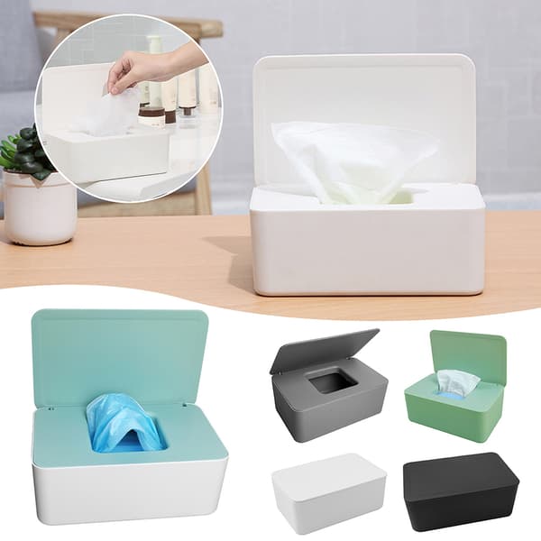 Multifunctional Mask Box Organizer Sealed Moistened Wipe Box For Living Room Kitchen Grey Grey