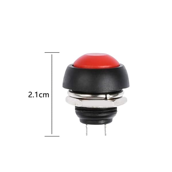 7 stk 12 mm vanntett trykknappbryter, mini trykknappbryter, rund trykknappbryter, trykknappbryter 12 V, momentan bryter