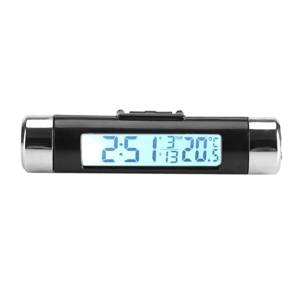 Clip-on Lastbil Bil LCD Termometer Bil Digital Bakgrundsbelysning Klockmonitor Vit Bakgrundsbelysning