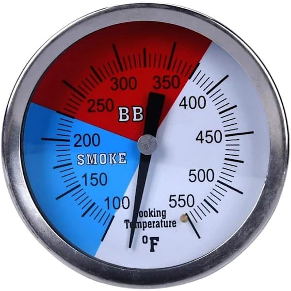 BBQ Grilltermometer Rustfrit Stål Røgtermometer med 3 Tommer Skaft til Grill Røgeovn 100-550F