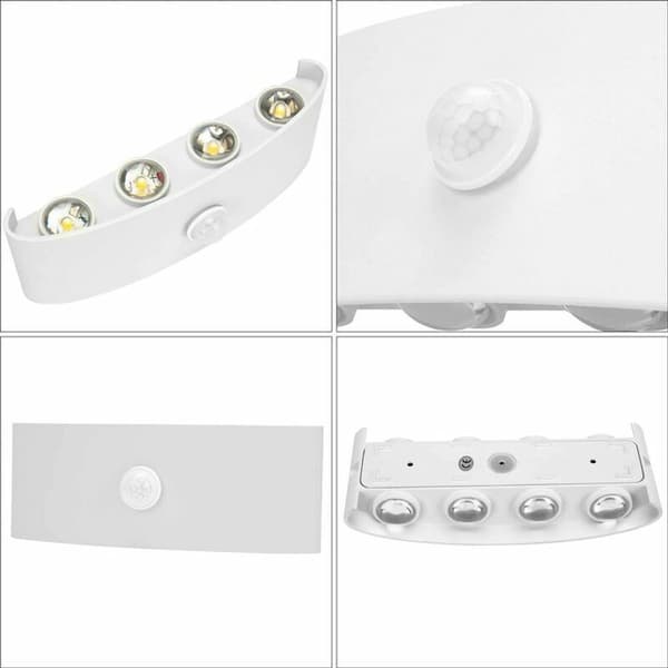 8W Wall Lamp with Motion Sensor, Automatic On and Off Wall Light, Warm White 3000K, Wall Lamp