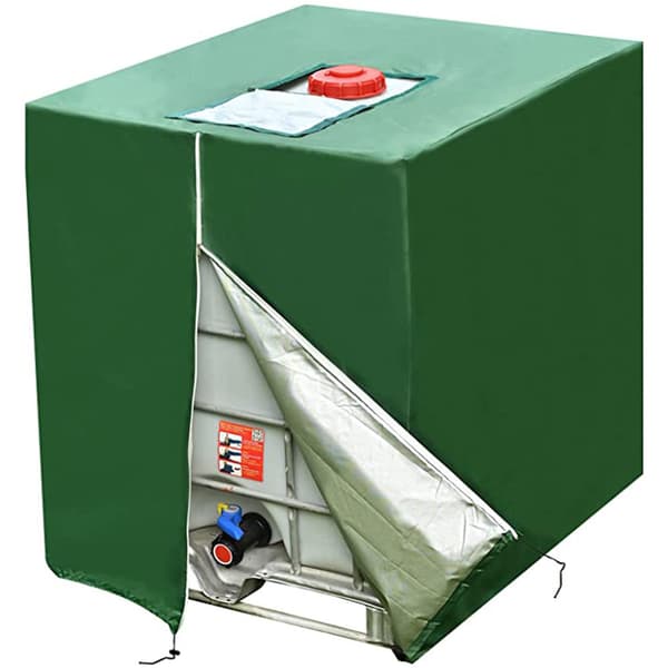 210D utendørs vanntankdeksel for 1000L IBC vanntanktilbehør (120*100*116cm, grønn)