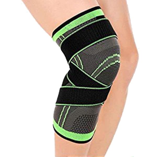 Sport Compression Knee Pads Knee Compression Sleeve for Women Men Grey Green M 35-40CM