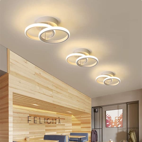 Moderne LED-loftlampe, rundt design, varmt lys til hjemmet KLB