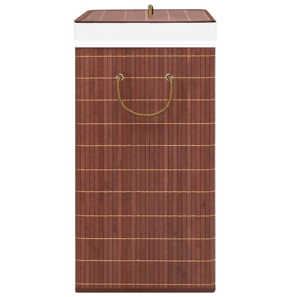 vidaXL Laundry basket bamboo with 2 sections brown 72 L Brun brown