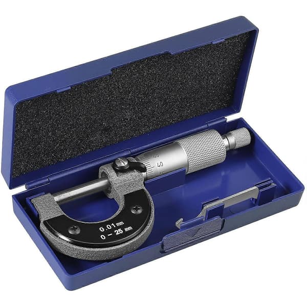 Utvendig mikrometer 0-25 mm (0,01 mm gradering) Metrisk ekstern caliper med nulljusteringsnøkkel