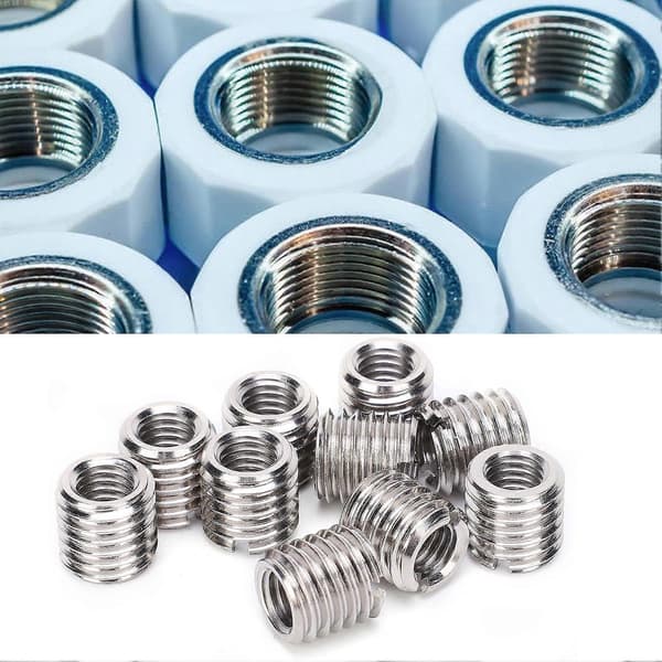 Repair Nut Insert Sleeve 10pcs Slotted Reducing Thread Bushing Screw Conversion