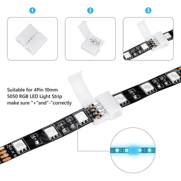 50 stk. 4-bens RGB LED-strip-stik