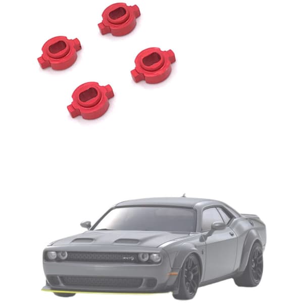 4 kpl metallivaihtoadapteri Mosquito RC-auton ZERO-Z MINI-Z MR-03 -pyörännavalle, punainen
