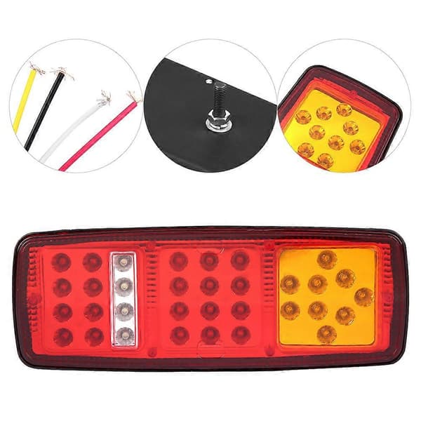 1 par LED-indikatorlys baklys bremselys ryggelys for 12V tilhenger lastebil bobil