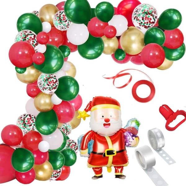 Juleballonbue Guirlande Kit 115 stk Grøn Rød