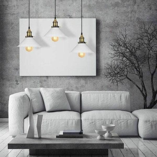 3x retro loftlampe industrielt design Edison loftlampe E27 krone metal loftlampe, Ø 22cm, hvid