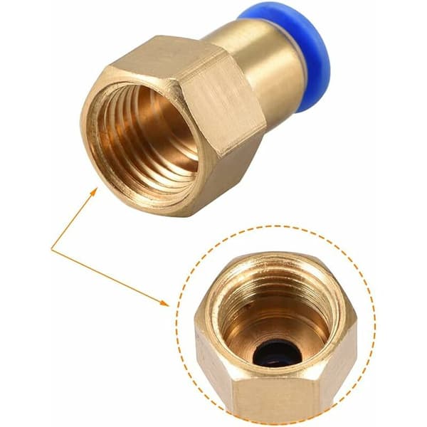 Push-to-Connect Rørfitting Adapter 12mm Rør Ydre Diameter Hun Lige Pneumatisk Forbindelse Tilslutningsrør 5 stk (R1/8) KLB
