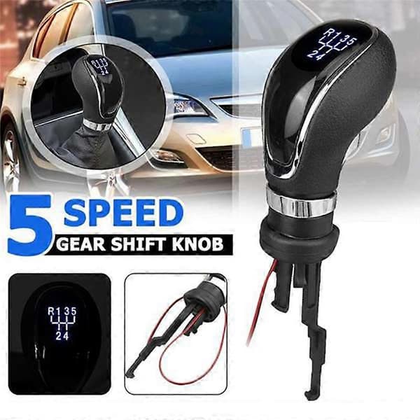5-speed Gear Shift Knob Leather Gear Shift Handle with LED Backlight for Buick Excelle GT/X