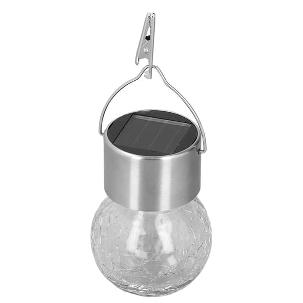 Hanging Solar Lights Glass Ball Shape Crack Pattern Energy Saving Solar Charging Automatic Sensing Lights for Outdoor Use