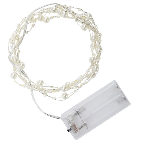 LED-lyskæde med imiterede perler til møbler/seng/vindue/trapper