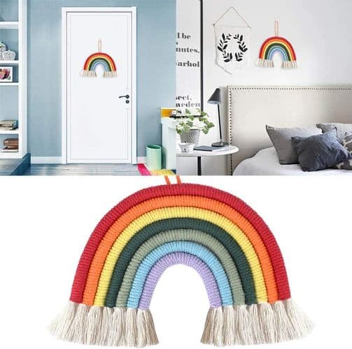 Handwoven Rainbow Wall Hanging Rainbow Blower Wall Decor Rainbow