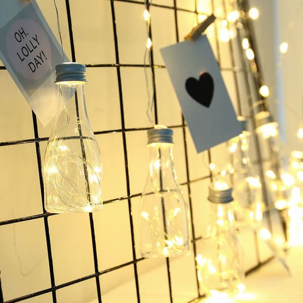 4m 10 Vinflaskelys 100 LED Kobbertrådlys KLB