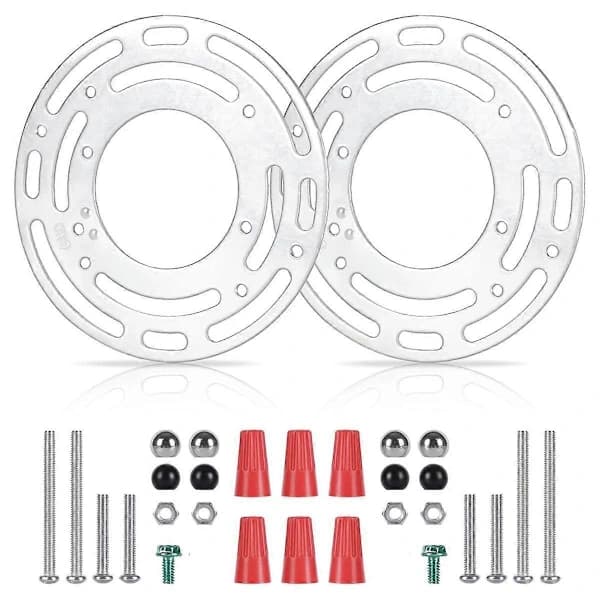 2-pack Mounting Brackets for Lamps, Ceiling Lamp Mounting Plate, Wall Lamp Mounting Block with Screws and Nuts Silver