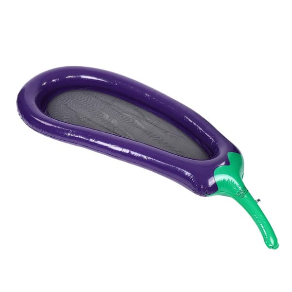 PVC Luftmadras i Aubergineform, Flydende Seng til Pool og Strand