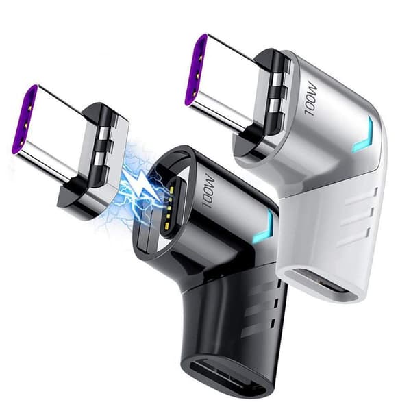 USB-C magnetisk adapter, 2-pak type-C magnetisk adapter, hurtigopladning og