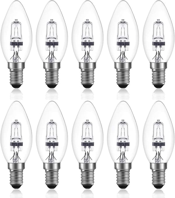 42W E14 C35 Dimbar Halogenlampa AC 220-240V Varmvit 2700K E14 Transparent Halogen Glödlampa (10-pack)