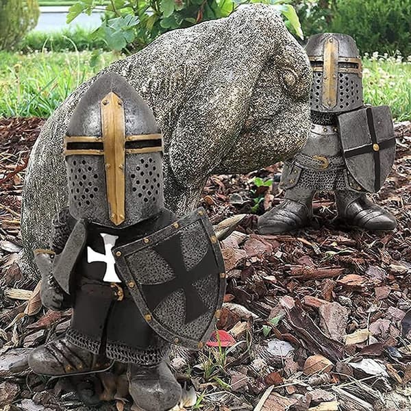 Resin Middelalder Ridderrustning Gotisk Statue Morsom Militær Ornament Utendørs