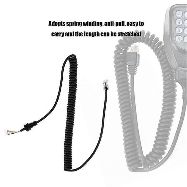 Replacement Microphone Cable for Yaesu, Compatible with Yaesu MH-36 MH-42 MH-48 Series Hand Microphones, High-Quality Spring Coiled Anti-Pull Design
