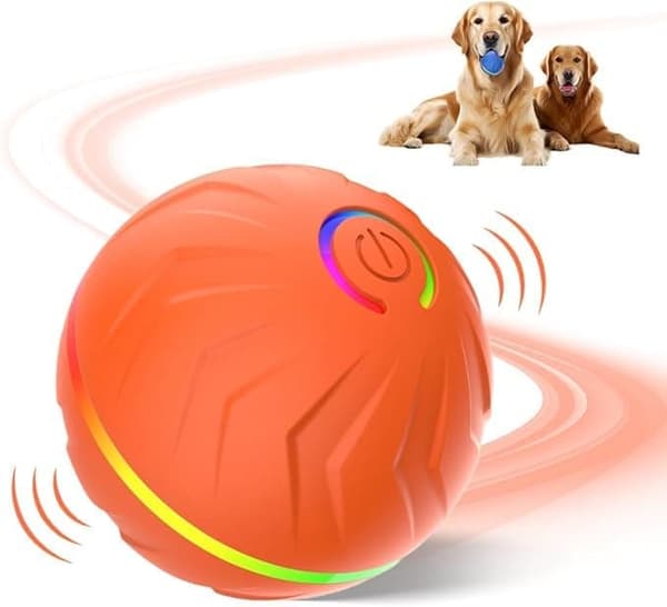 Interaktiv Smart Bold Legetøj til Hunde, Interaktiv Bold Legetøj til Katte – Hoppebold til Hunde, Holdbar Legetøjsbold til Aktive Kæledyr Orange Orange