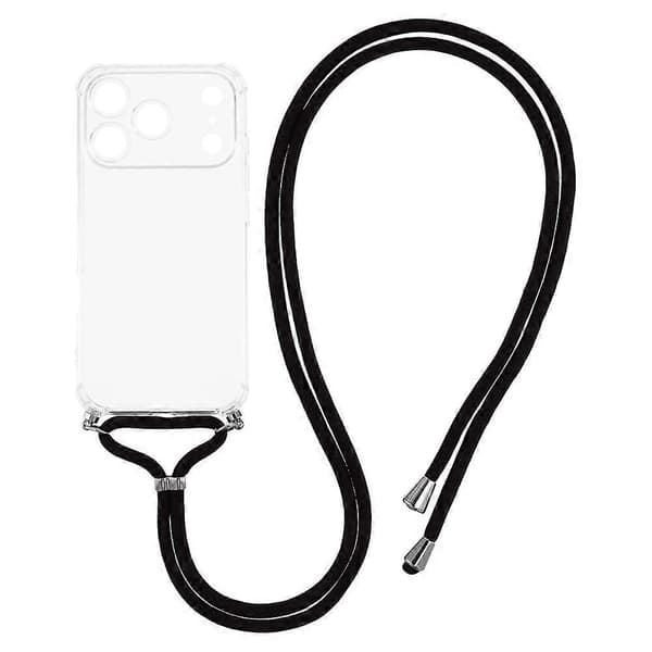For iPhone 17 Pro Case Reinforced Corner TPU Clear Phone Case with Lanyard