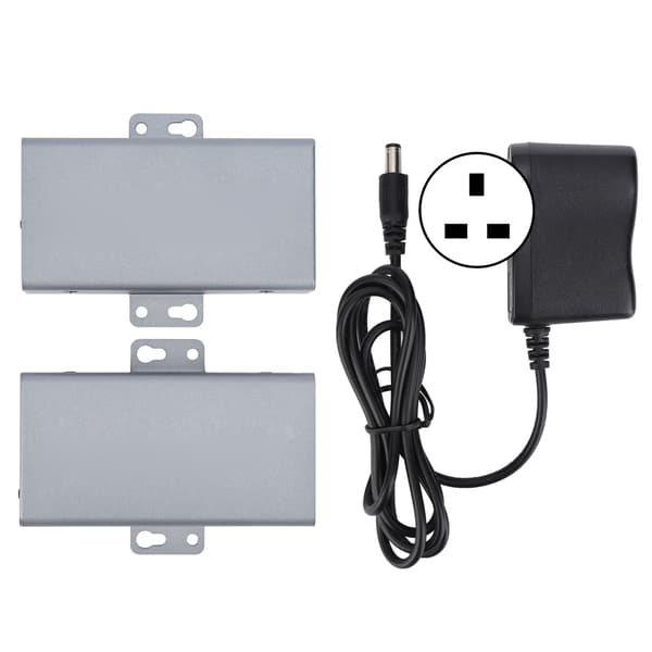 High-Definition Multimedia Interface Extender Kompatibel Sender/Mottaker med Adapter for Signaforlengelse 110-240V UK-plugg