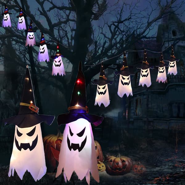 Halloween Light Decoration Hanging Flashing Witch Ghost LED String Light 3 Light Modes For Home Party C C