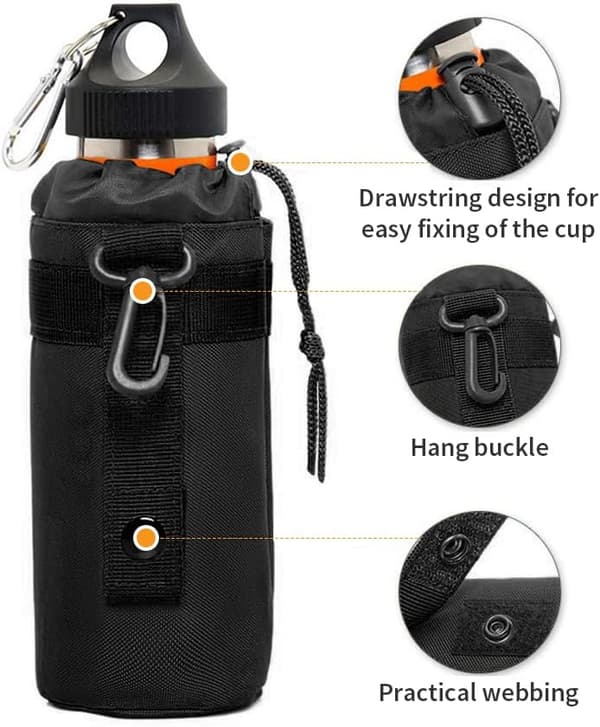 Tactical Soft Water Bottle Bag, Military Hiking Backpack Pockets